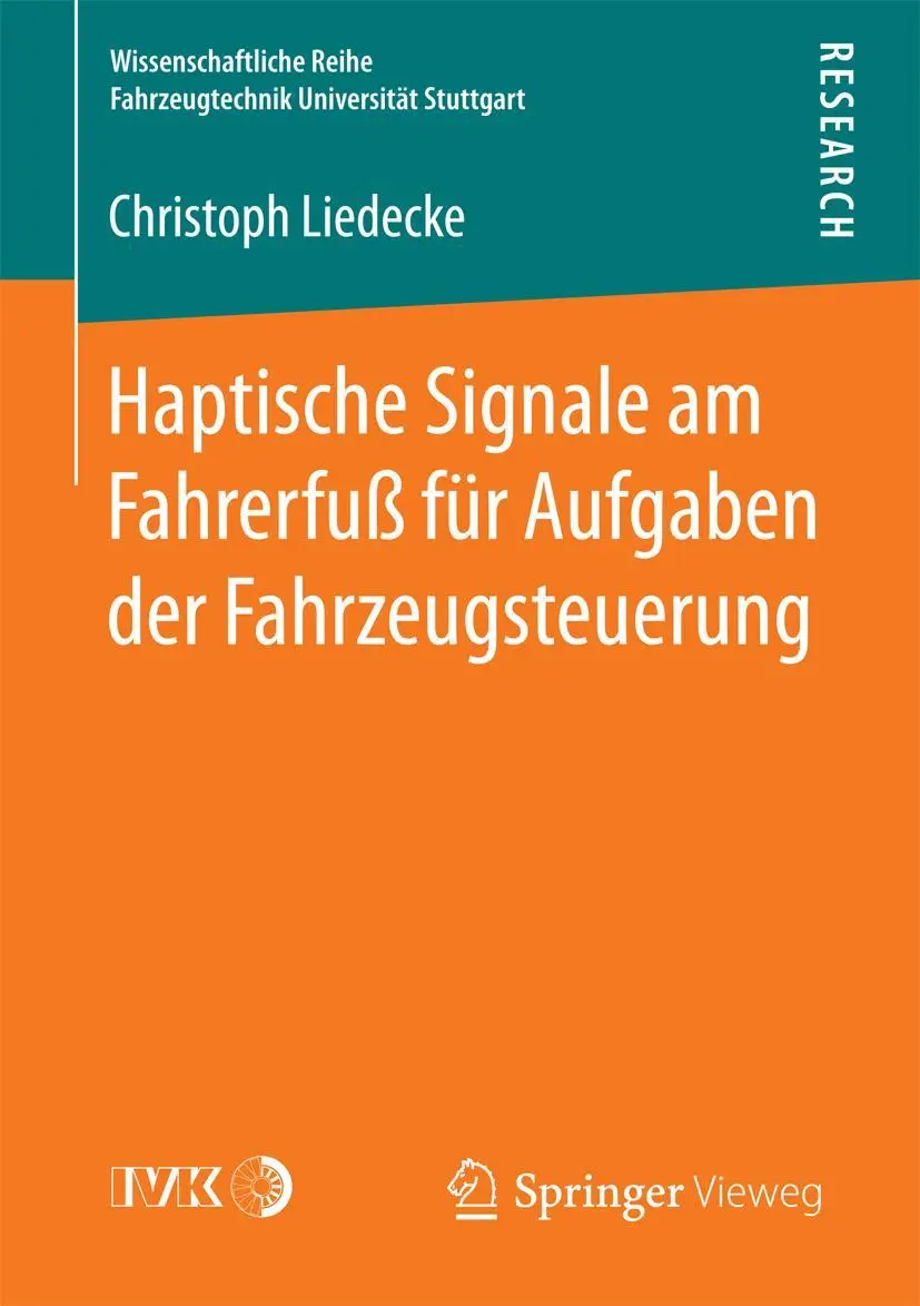 Cover: 9783658158279 | Haptische Signale am Fahrerfuß für Aufgaben der Fahrzeugsteuerung
