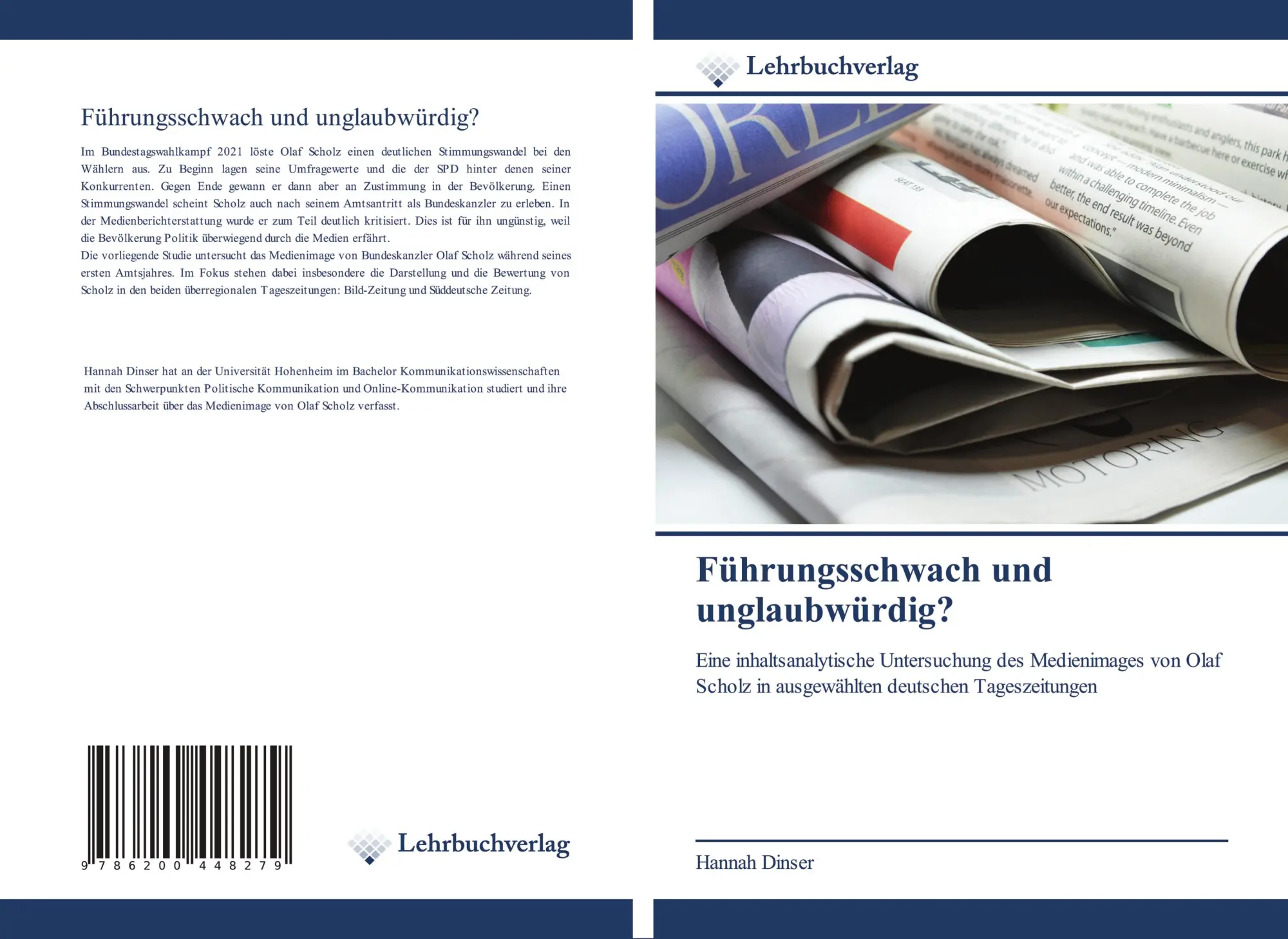 Cover: 9786200448279 | Führungsschwach und unglaubwürdig? | Hannah Dinser | Taschenbuch
