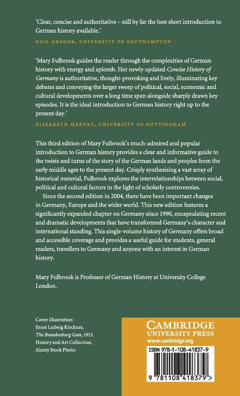 Rückseite: 9781108418379 | A Concise History of Germany | Mary Fulbrook | Buch | Englisch | 2019
