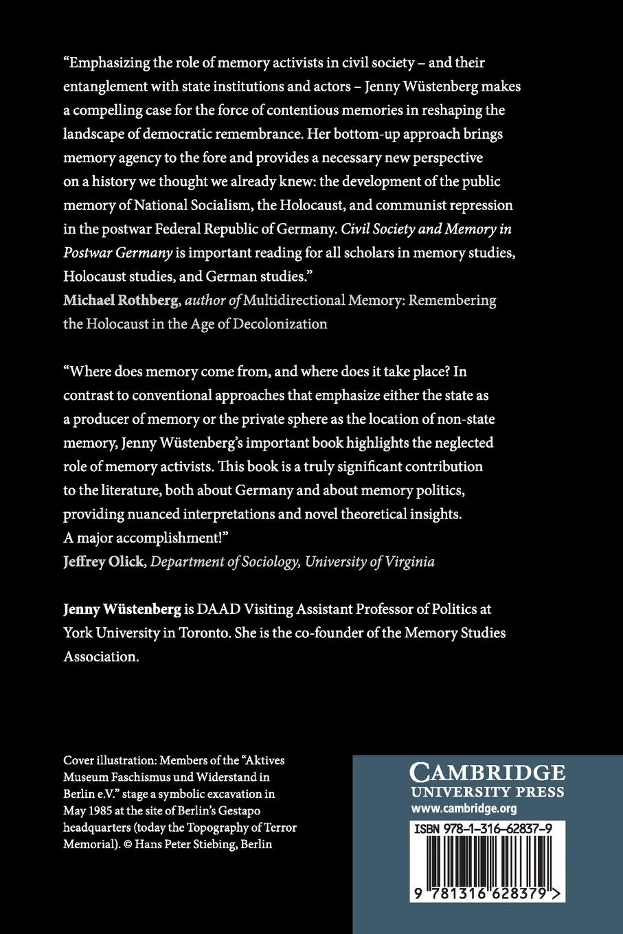 Rückseite: 9781316628379 | Civil Society and Memory in Postwar Germany | Jenny Wüstenberg | Buch