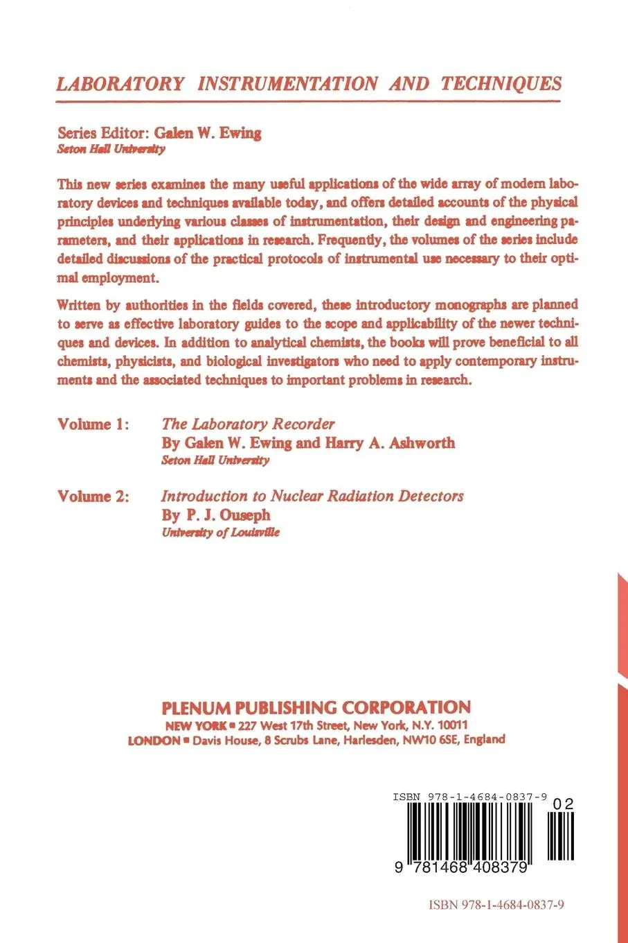 Rückseite: 9781468408379 | Introduction to Nuclear Radiation Detectors | P. Ouseph | Taschenbuch