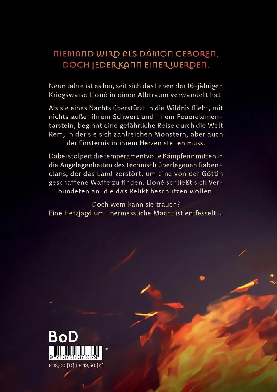 Rückseite: 9783758378379 | Die Feuerteufelin | Der Angriff des Rabenclans | Jenny van de Nord