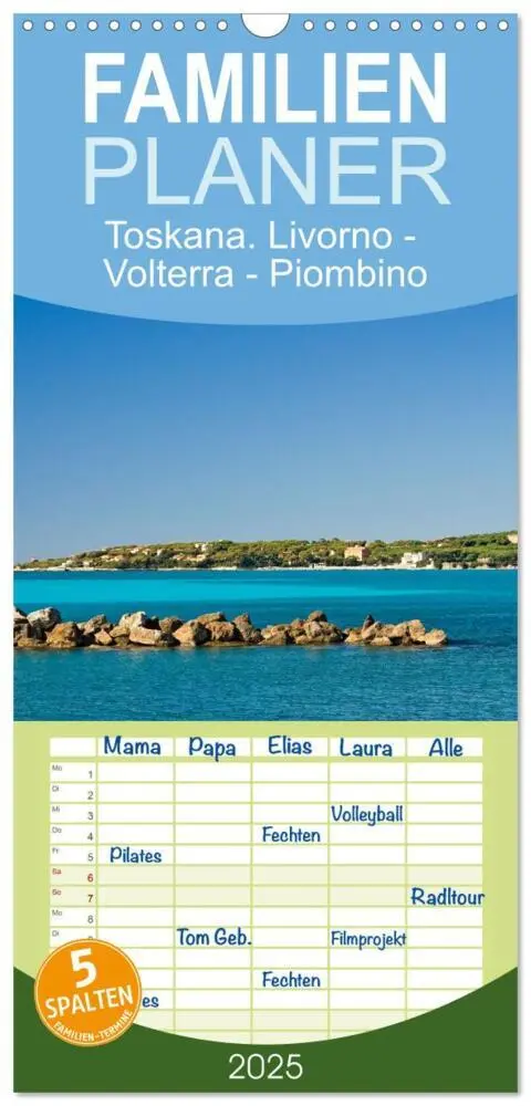 Cover: 9783457098479 | Familienplaner 2025 - Toskana. Livorno - Volterra - Piombino mit 5...