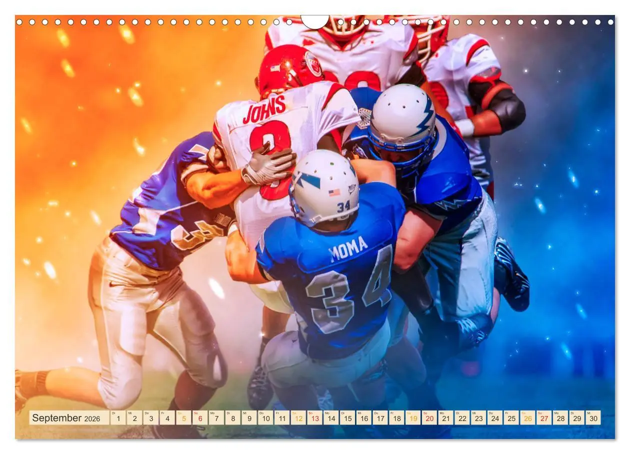 Bild: 9783457858479 | American Football - Fight (Wandkalender 2026 DIN A3 quer), CALVENDO...