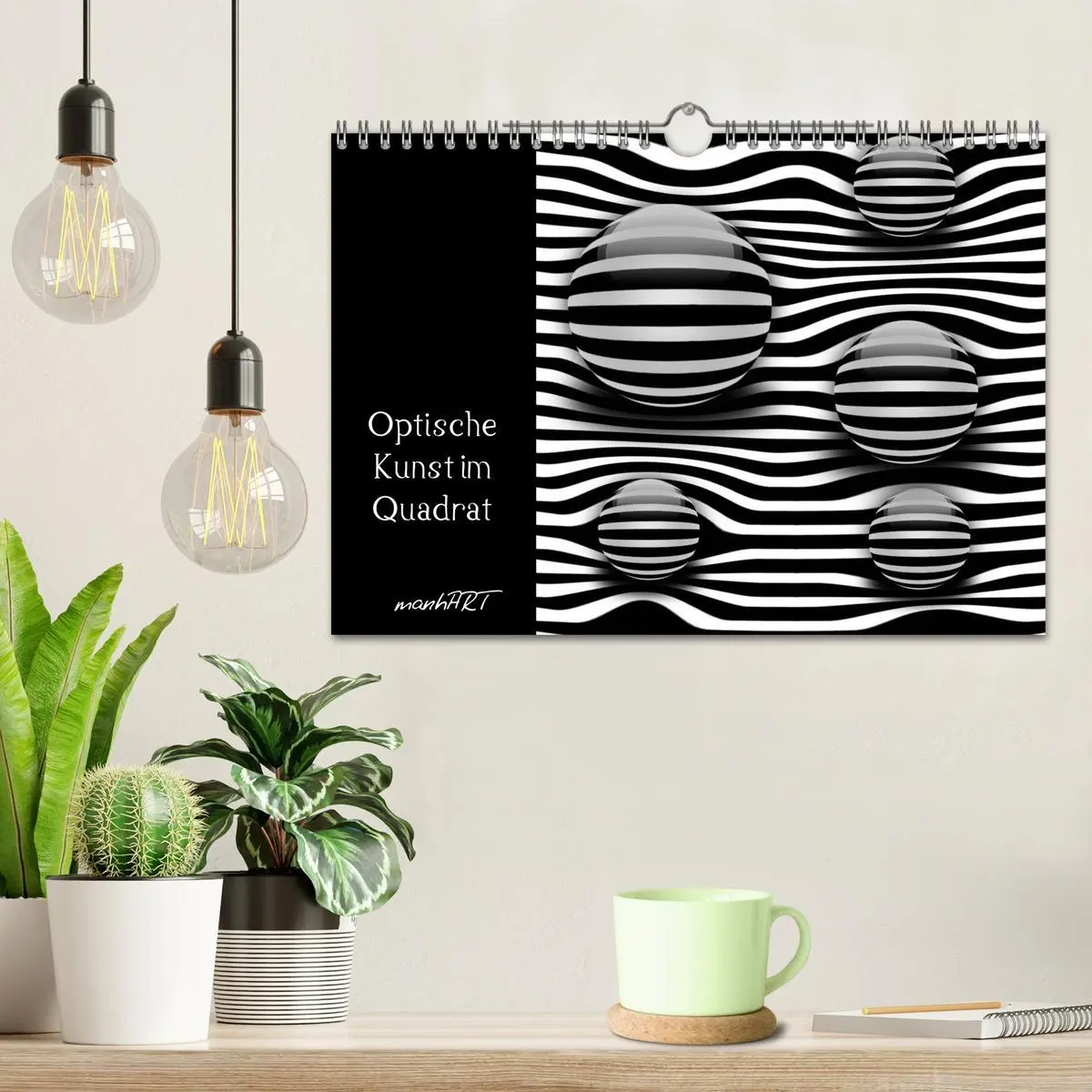 Bild: 9783516188479 | Optische Kunst im Quadrat (Wandkalender 2026 DIN A4 quer), CALVENDO...