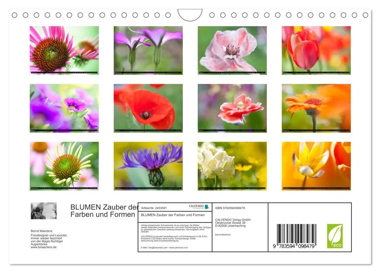 Bild: 9783594098479 | BLUMEN Zauber der Farben und Formen (Wandkalender 2027 DIN A4...