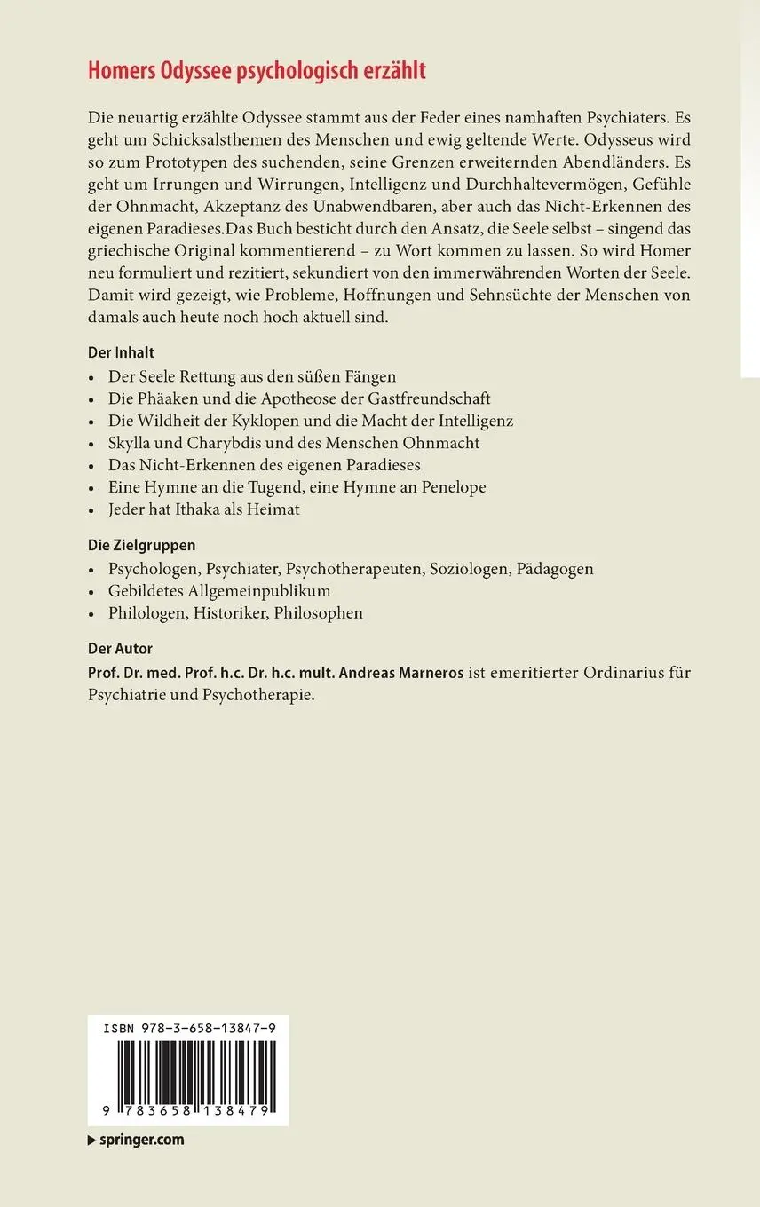 Rückseite: 9783658138479 | Homers Odyssee psychologisch erzählt | Der Seele erste Irrfahrt | Buch