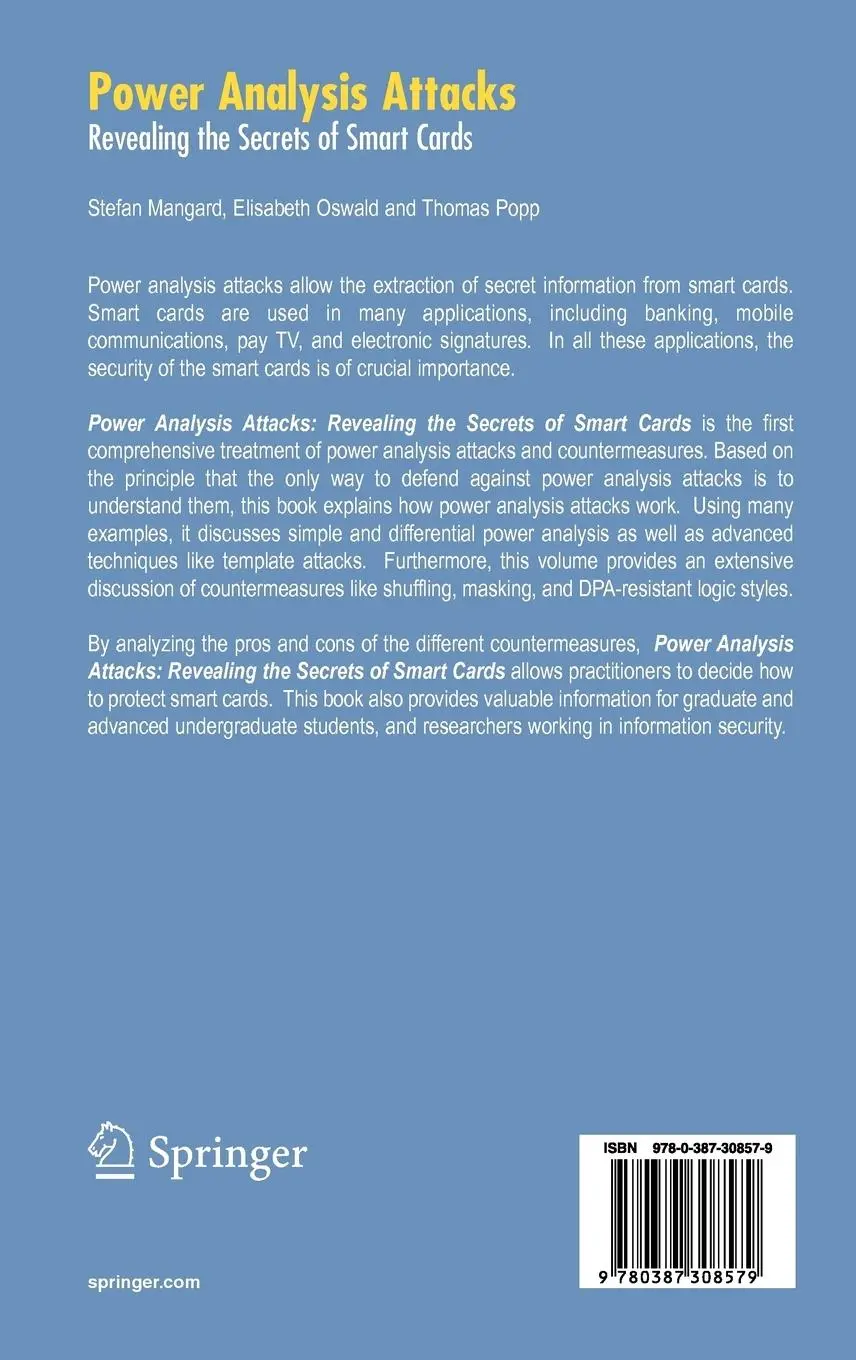 Rückseite: 9780387308579 | Power Analysis Attacks | Revealing the Secrets of Smart Cards | Buch