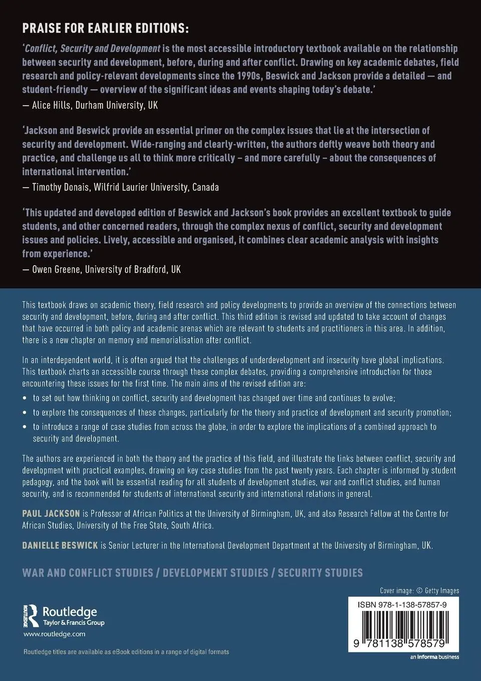 Rückseite: 9781138578579 | Conflict, Security and Development | An Introduction | Jackson (u. a.)