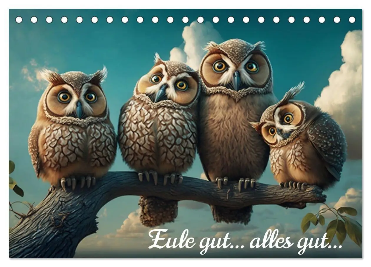 Cover: 9783457538579 | Eule gut... alles gut! (Tischkalender 2026 DIN A5 quer), CALVENDO...