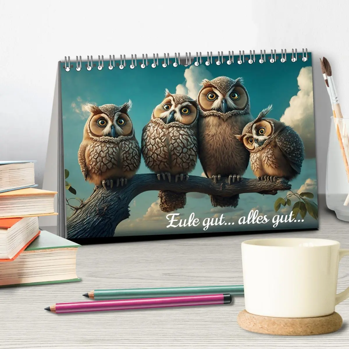 Bild: 9783457538579 | Eule gut... alles gut! (Tischkalender 2026 DIN A5 quer), CALVENDO...
