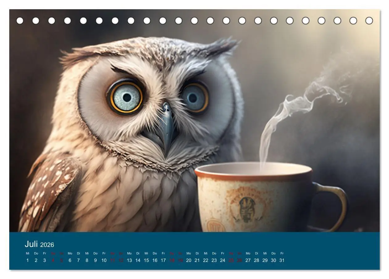 Bild: 9783457538579 | Eule gut... alles gut! (Tischkalender 2026 DIN A5 quer), CALVENDO...