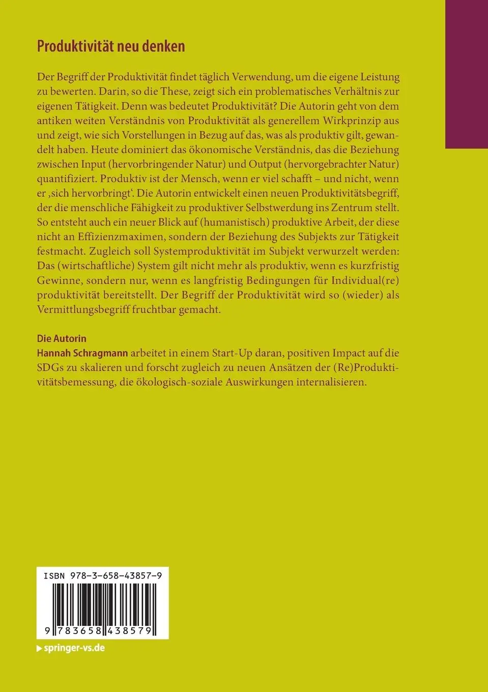 Rückseite: 9783658438579 | Produktivität neu denken | Vom Trennungs- zum Vermittlungsbegriff | xv