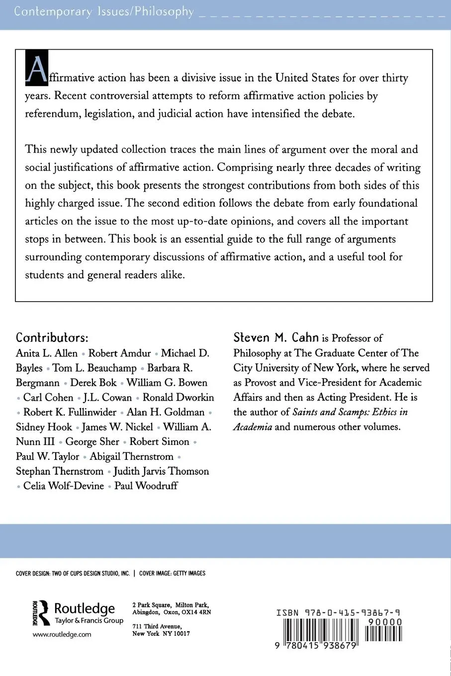 Rückseite: 9780415938679 | The Affirmative Action Debate | Steven M. Cahn | Taschenbuch | 2002