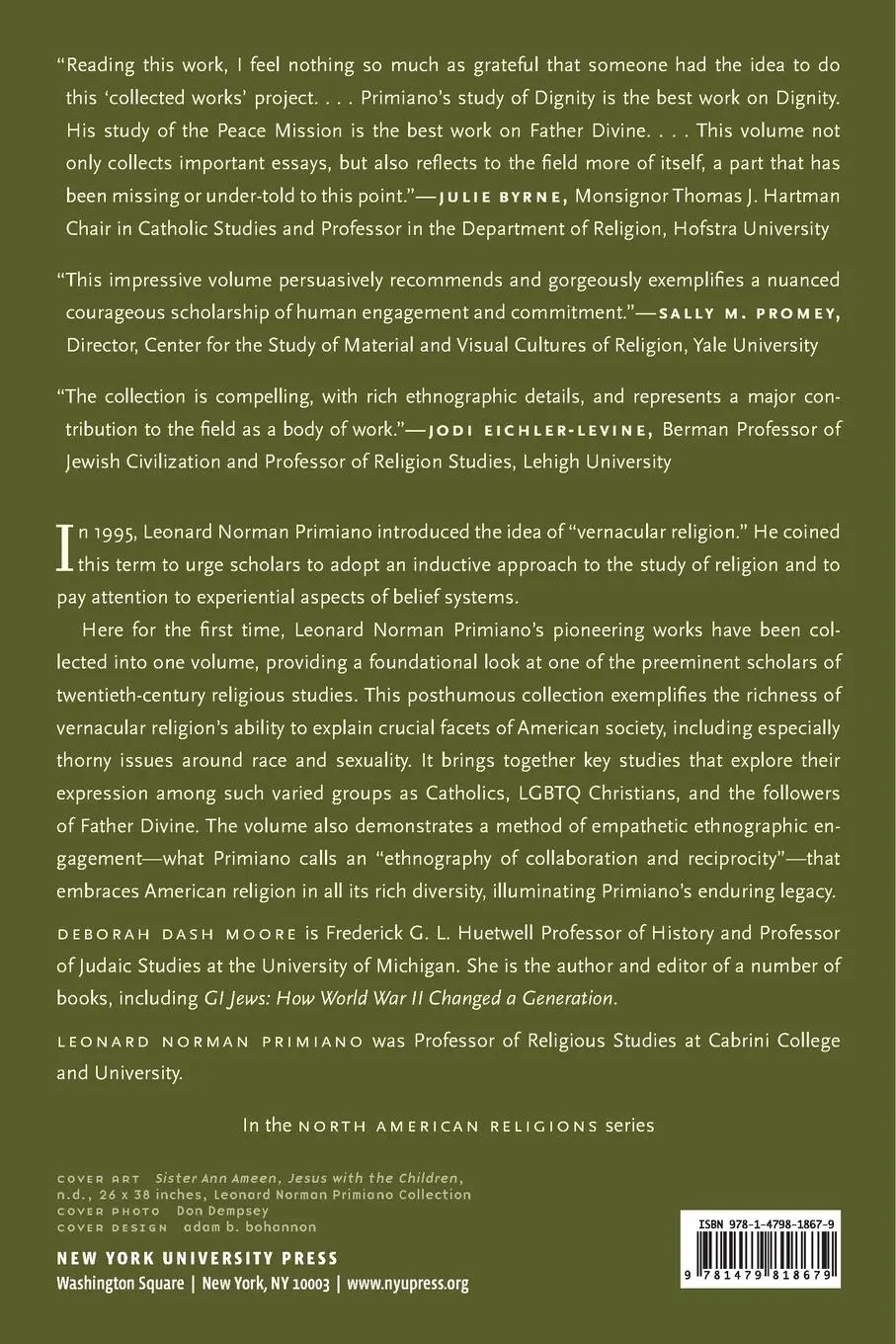 Rückseite: 9781479818679 | Vernacular Religion | Collected Essays of Leonard Norman Primiano