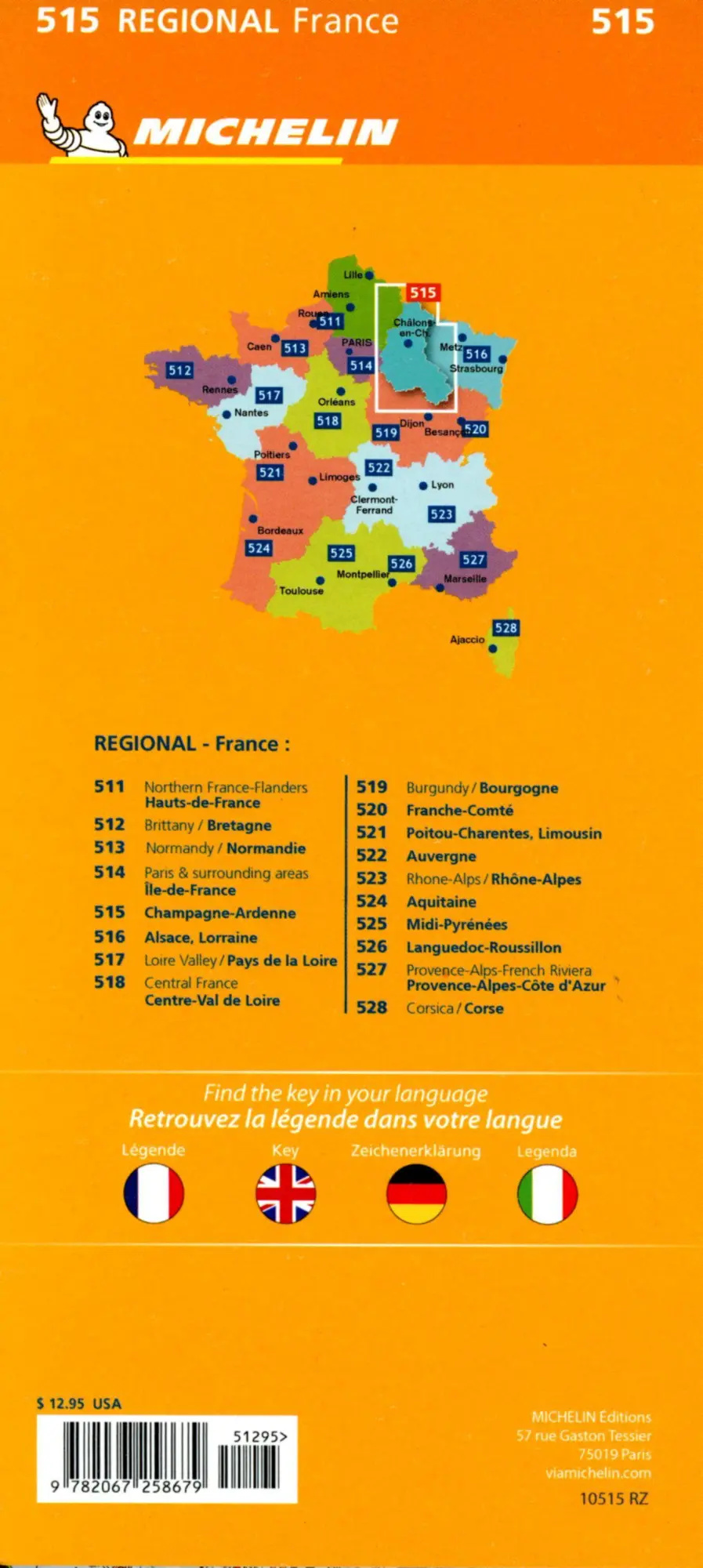 Bild: 9782067258679 | Michelin Champagne Ardennen | Straßen- und Tourismuskarte 1:200.000