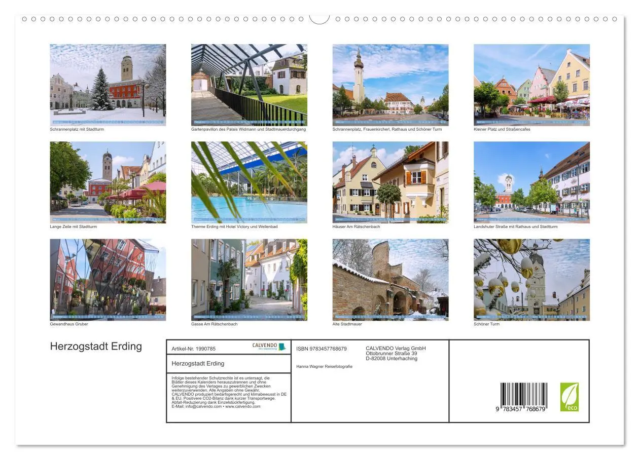 Bild: 9783457768679 | Herzogstadt Erding (Wandkalender 2026 DIN A2 quer), CALVENDO...