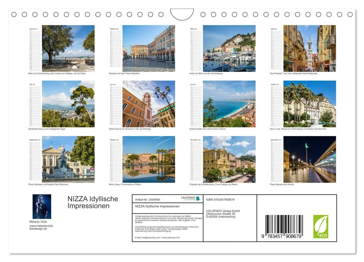 Bild: 9783457908679 | NIZZA Idyllische Impressionen (Wandkalender 2026 DIN A4 quer),...