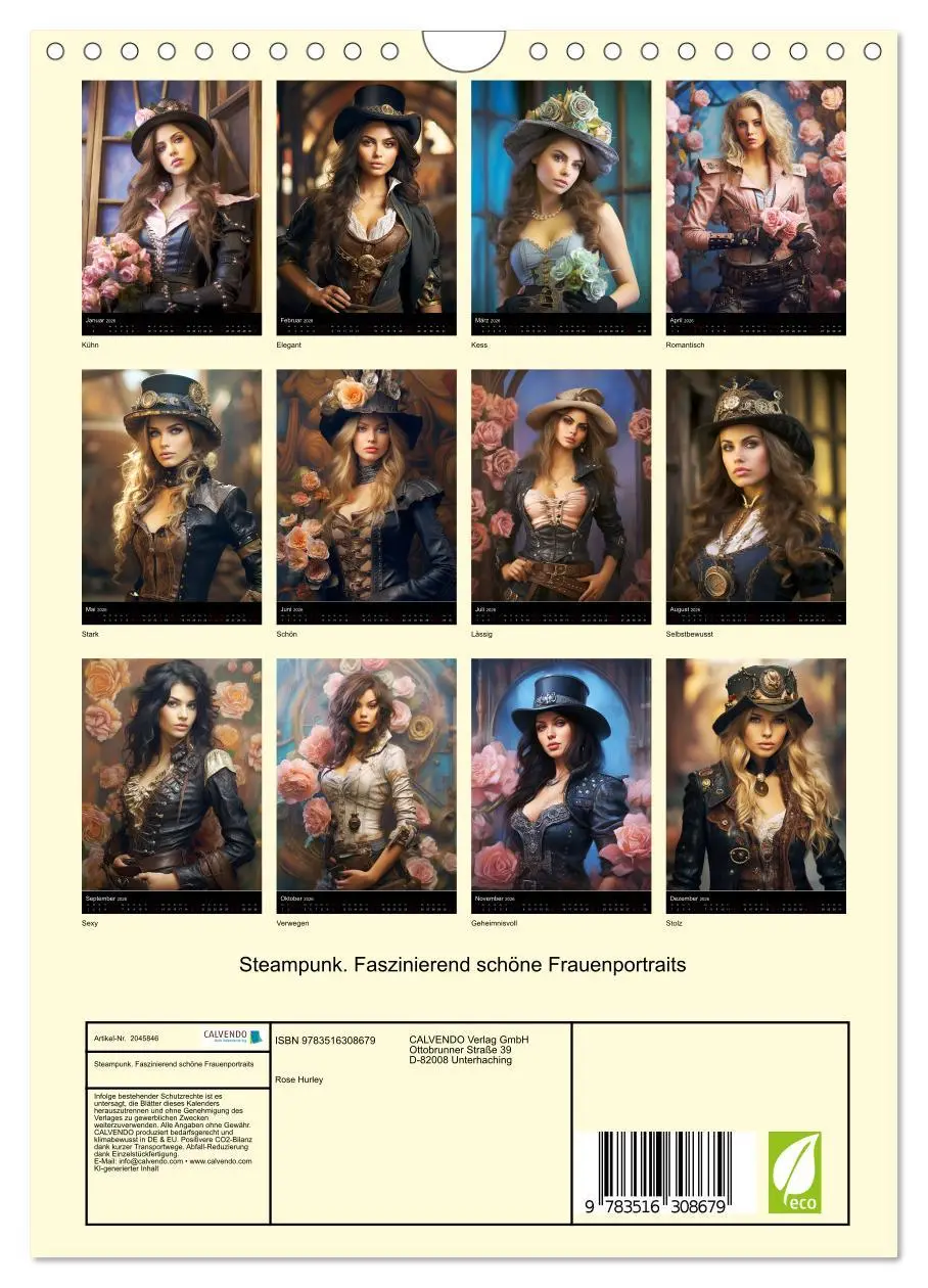 Bild: 9783516308679 | Steampunk. Faszinierend schöne Frauenportraits (Wandkalender 2026...