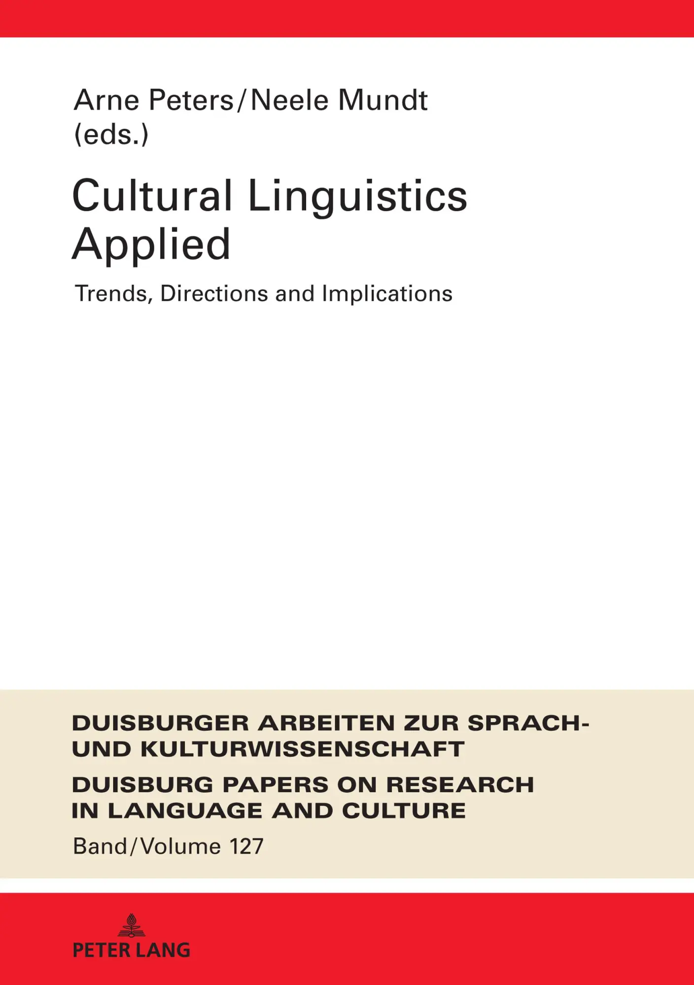 Cover: 9783631838679 | Cultural Linguistics Applied | Trends, Directions and Implications
