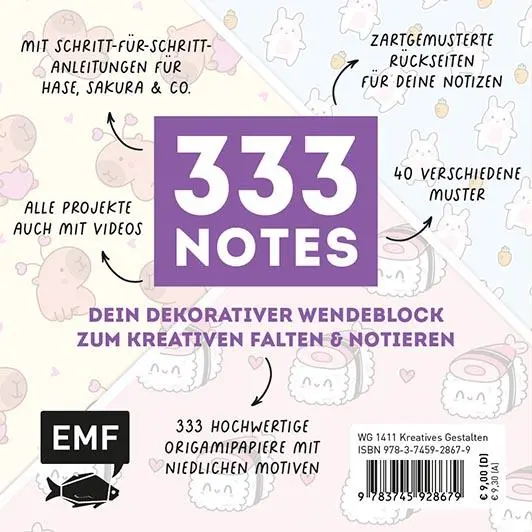 Rückseite: 9783745928679 | 333 Origami Minis - Kawaii-Friends | Taschenbuch | 704 S. | Deutsch