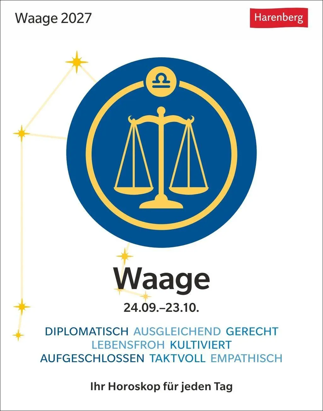 Cover: 9783840038679 | Waage Sternzeichenkalender 2027 - Tagesabreißkalender - Ihr...