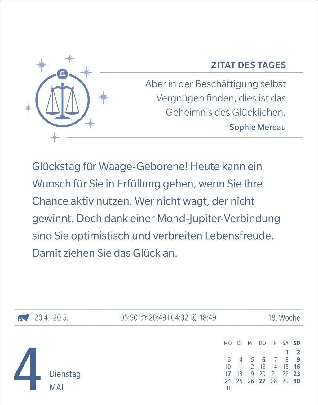 Bild: 9783840038679 | Waage Sternzeichenkalender 2027 - Tagesabreißkalender - Ihr...