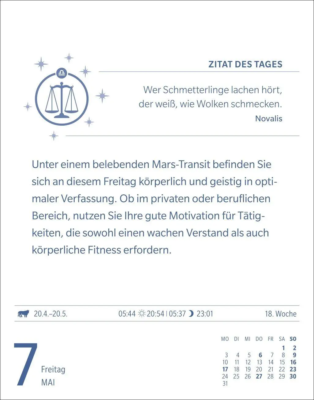 Bild: 9783840038679 | Waage Sternzeichenkalender 2027 - Tagesabreißkalender - Ihr...