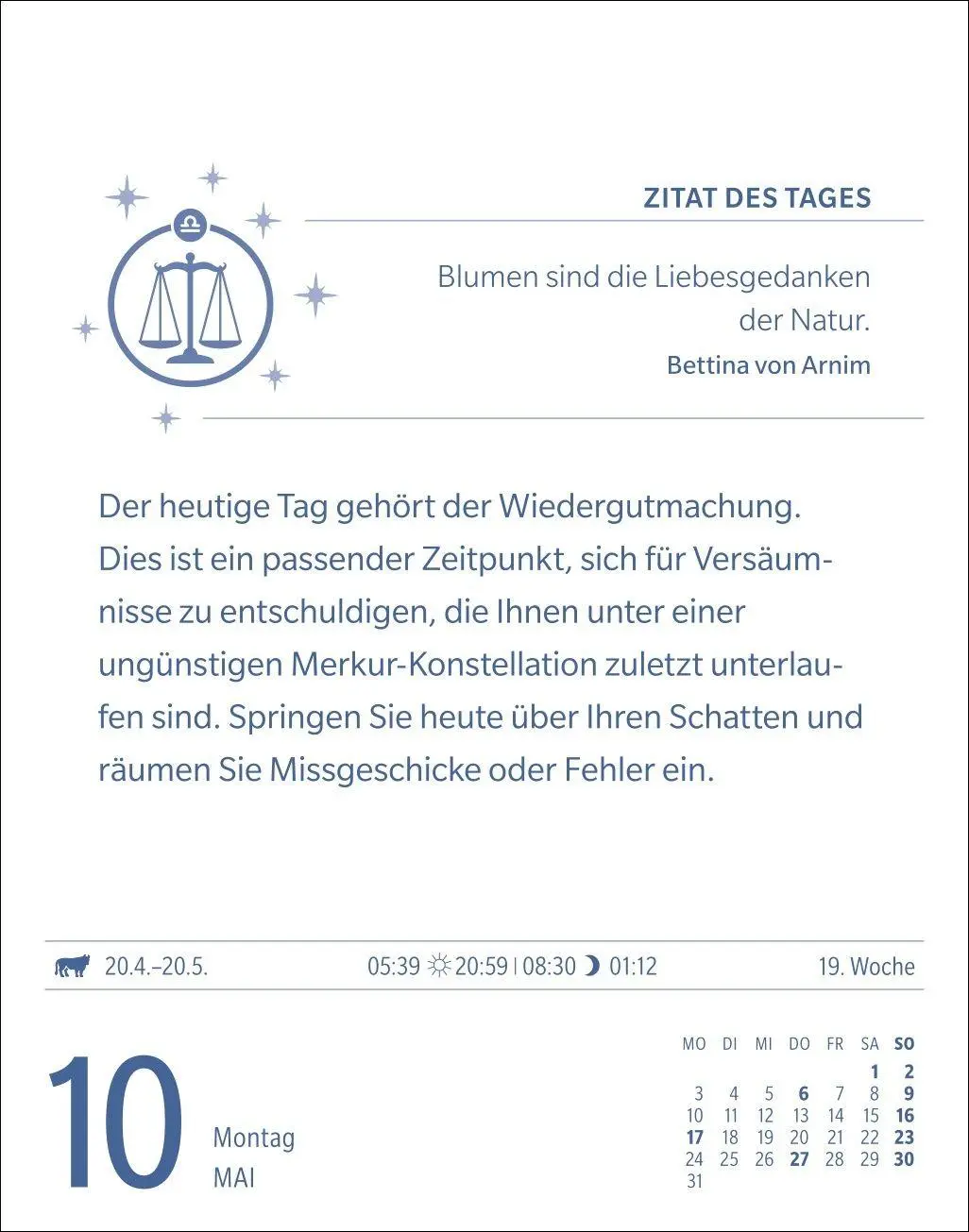 Bild: 9783840038679 | Waage Sternzeichenkalender 2027 - Tagesabreißkalender - Ihr...