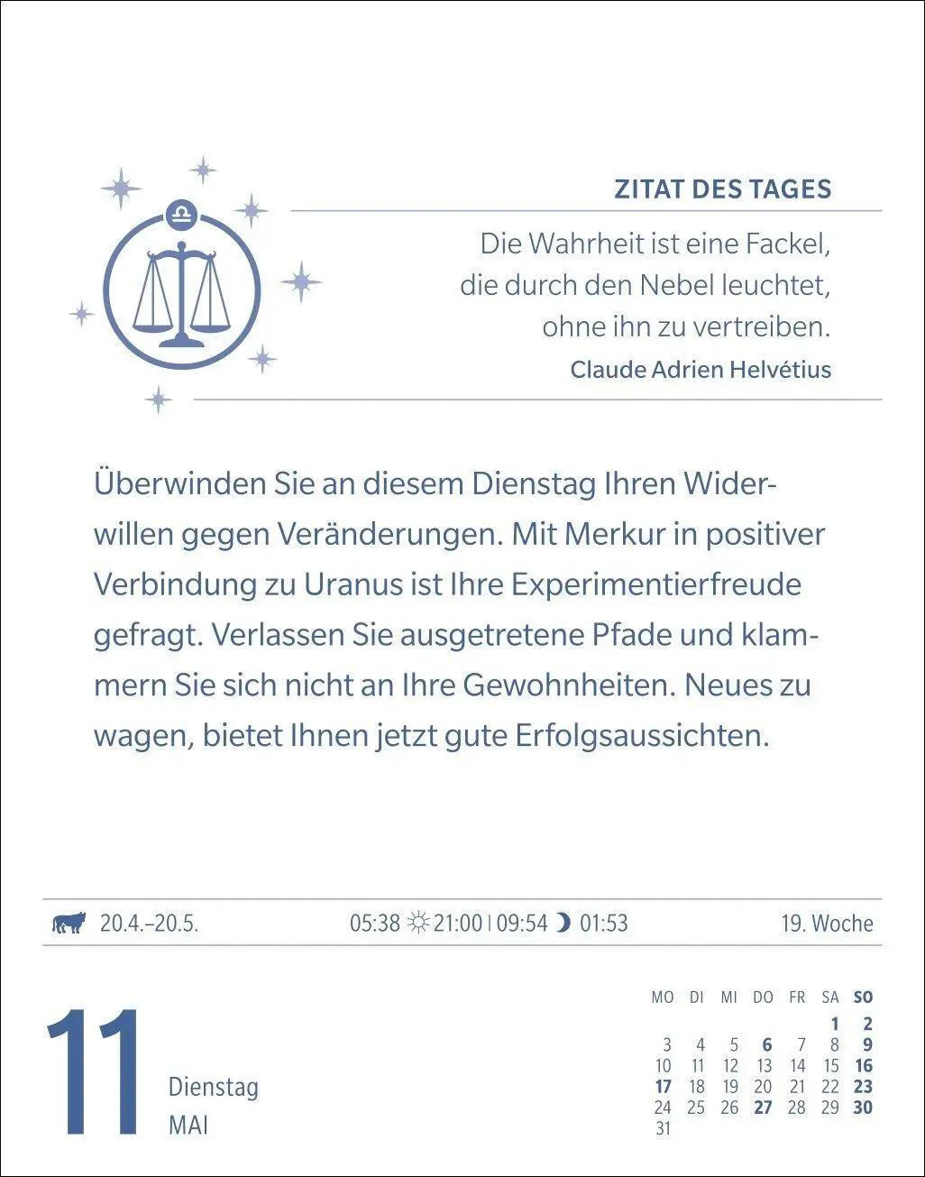 Bild: 9783840038679 | Waage Sternzeichenkalender 2027 - Tagesabreißkalender - Ihr...