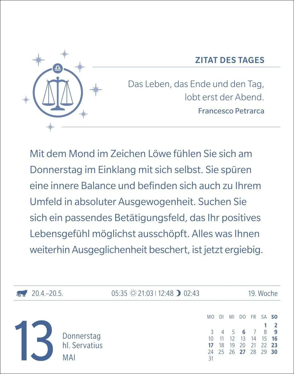 Bild: 9783840038679 | Waage Sternzeichenkalender 2027 - Tagesabreißkalender - Ihr...