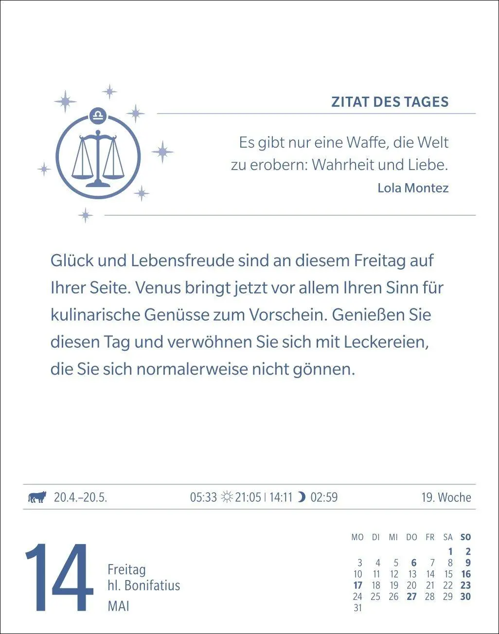 Bild: 9783840038679 | Waage Sternzeichenkalender 2027 - Tagesabreißkalender - Ihr...
