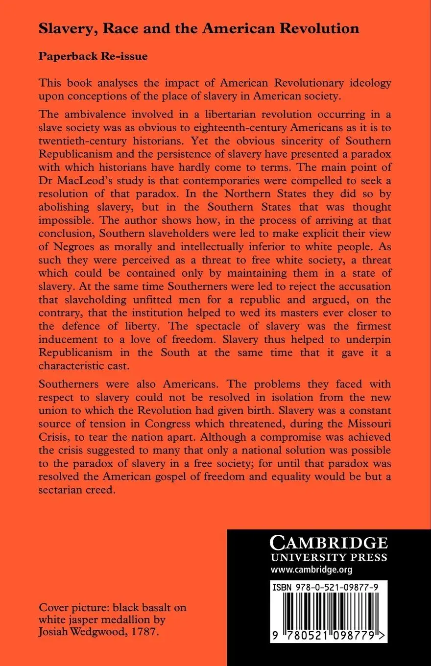 Rückseite: 9780521098779 | Slavery, Race and the American Revolution | Roderick Macleod (u. a.)
