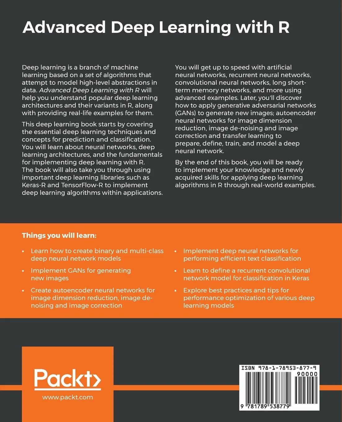 Rückseite: 9781789538779 | Advanced Deep Learning with R | Bharatendra Rai | Taschenbuch | 2019