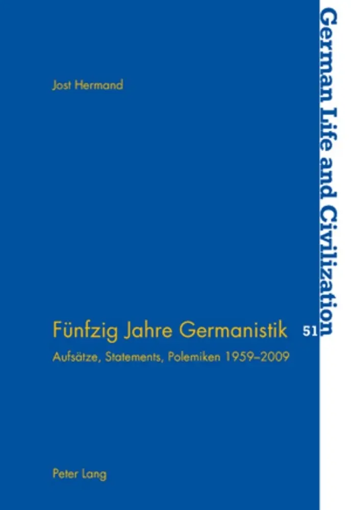 Cover: 9783039118779 | Fünfzig Jahre Germanistik | Aufsätze, Statements, Polemiken 1959-2009