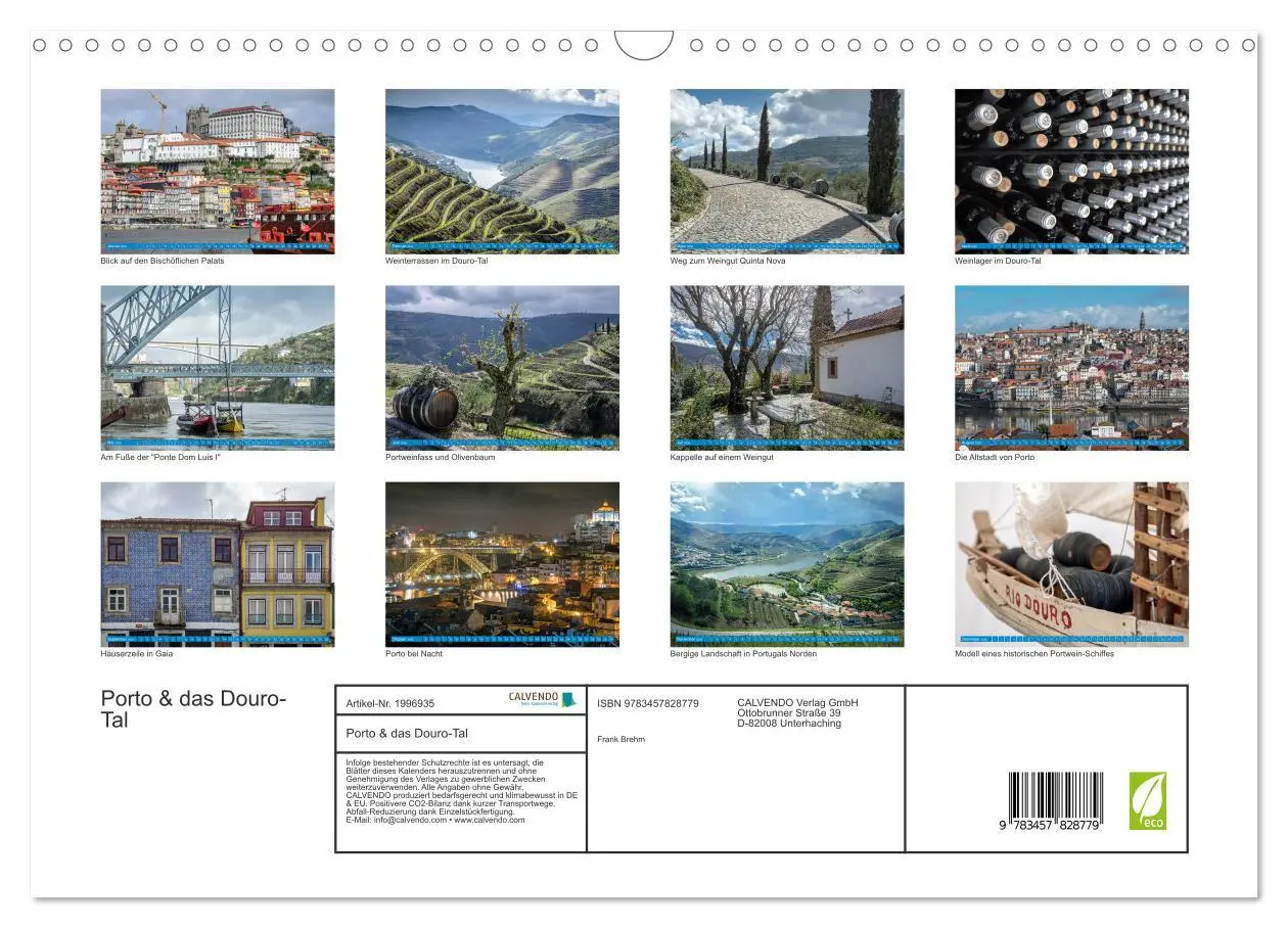 Bild: 9783457828779 | Porto &amp; das Douro-Tal (Wandkalender 2026 DIN A3 quer), CALVENDO...