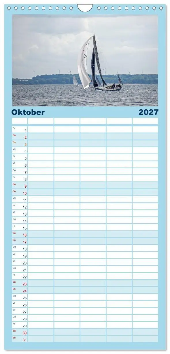 Bild: 9783594378779 | Familienplaner 2027 - Segelboote - Eleganz in Vollendung mit 5...