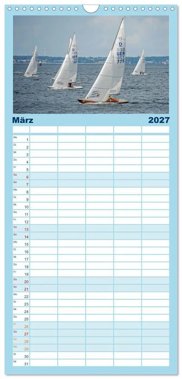 Bild: 9783594378779 | Familienplaner 2027 - Segelboote - Eleganz in Vollendung mit 5...