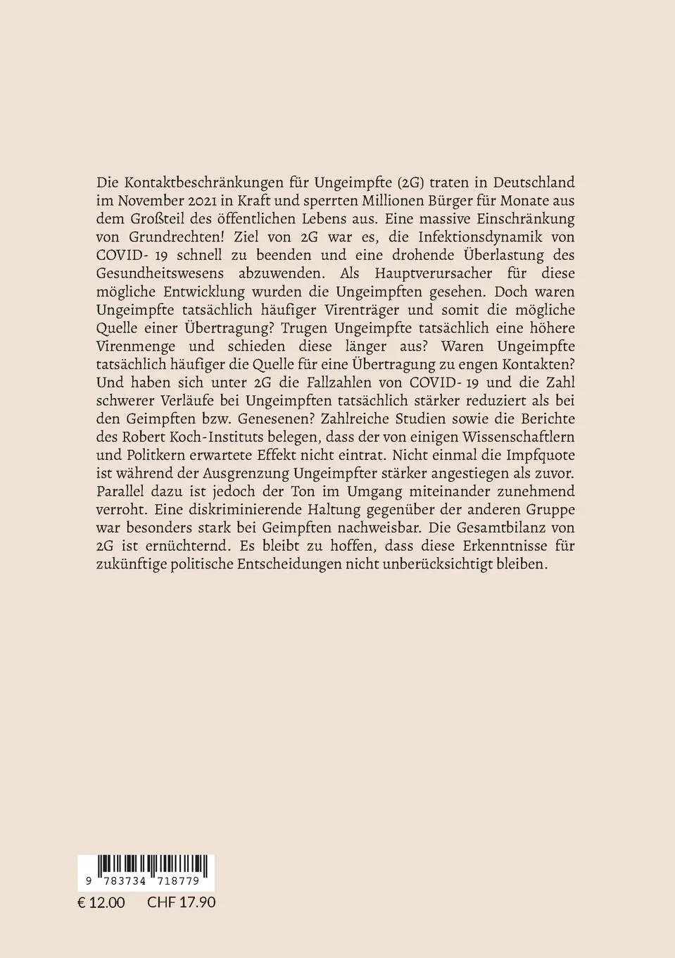 Rückseite: 9783734718779 | Pandemiemanagement auf dem Prüfstand | 2G | Günter Kampf | Taschenbuch