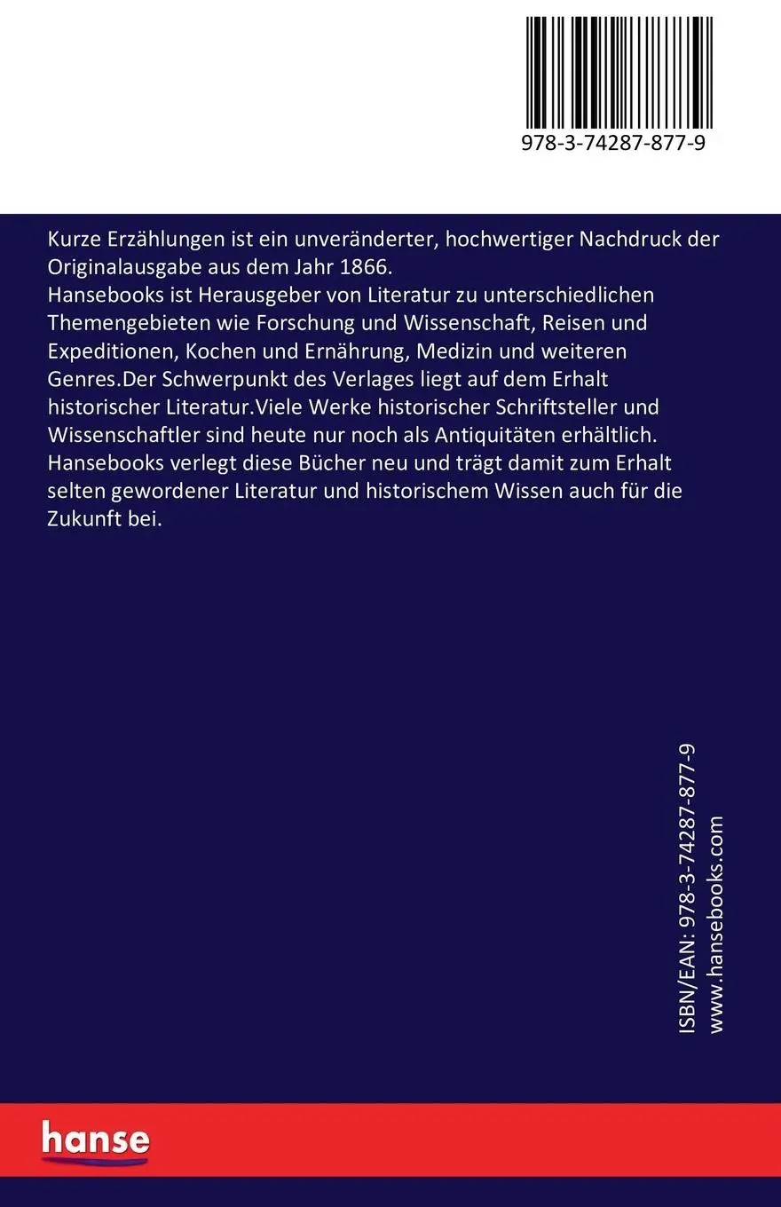 Rückseite: 9783742878779 | Kurze Erzählungen | Christoph Von Schmid | Taschenbuch | 164 S. | 2022