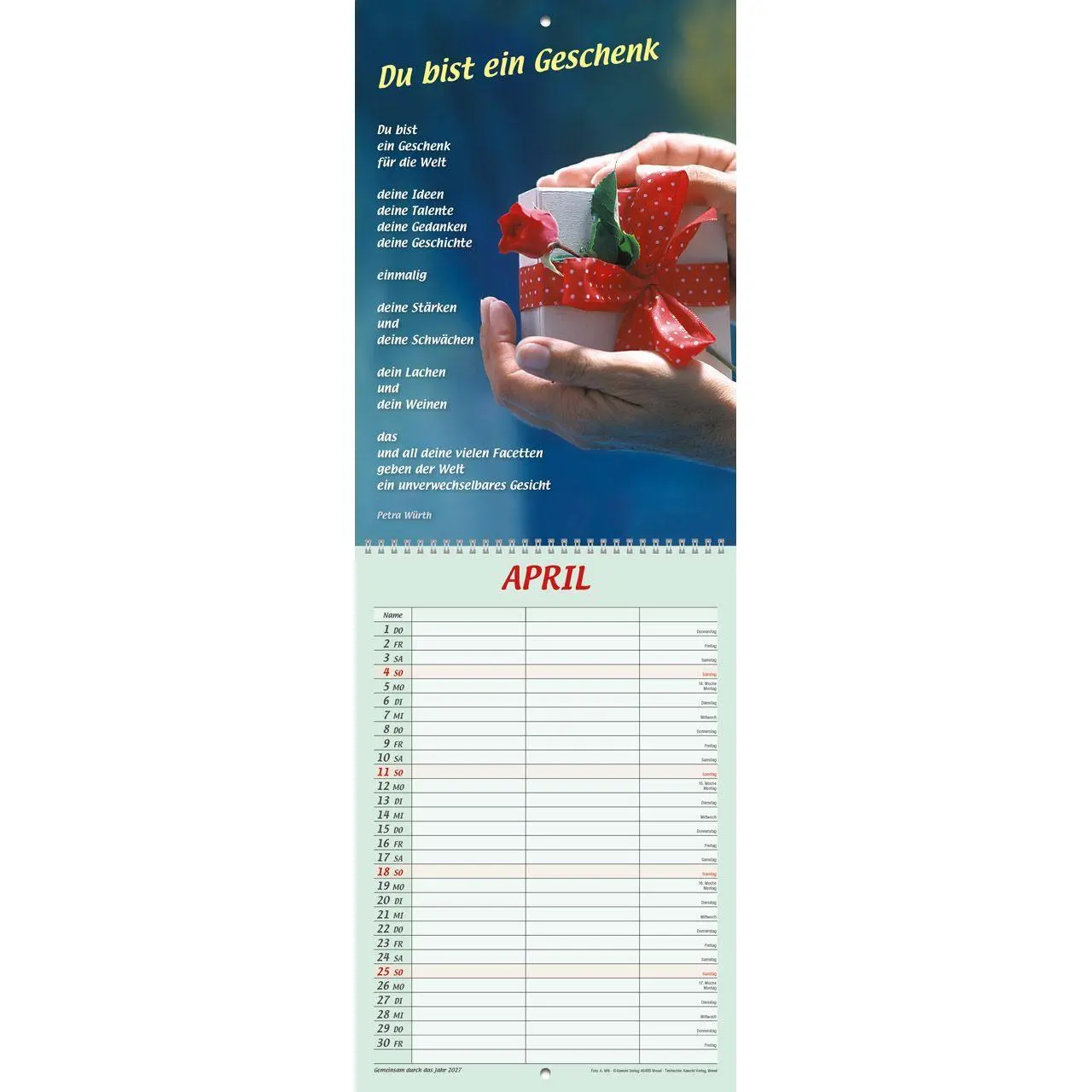 Bild: 9783754828779 | Gemeinsam durch das Jahr 2027 | Double-Size-Terminer | Petra Würth