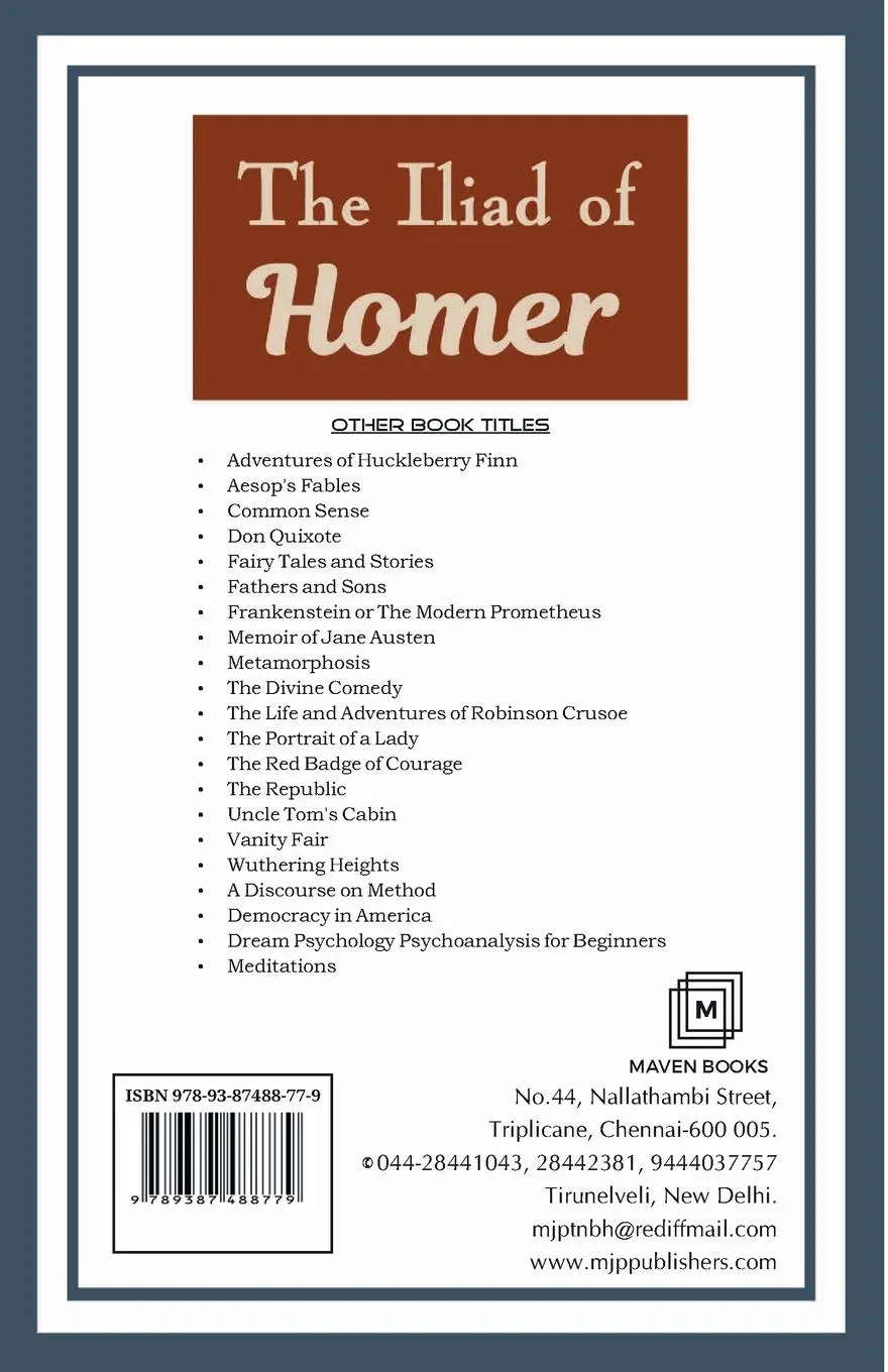 Rückseite: 9789387488779 | The Iliad of Homer | Homer | Taschenbuch | Englisch | 2023
