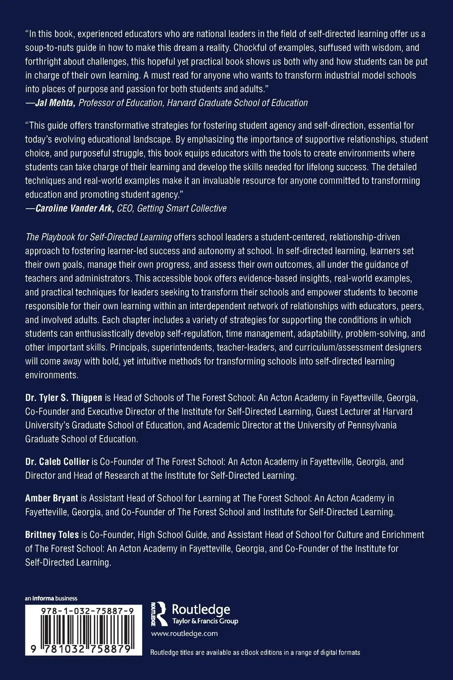 Rückseite: 9781032758879 | The Playbook for Self-Directed Learning | Tyler S Thigpen (u. a.)