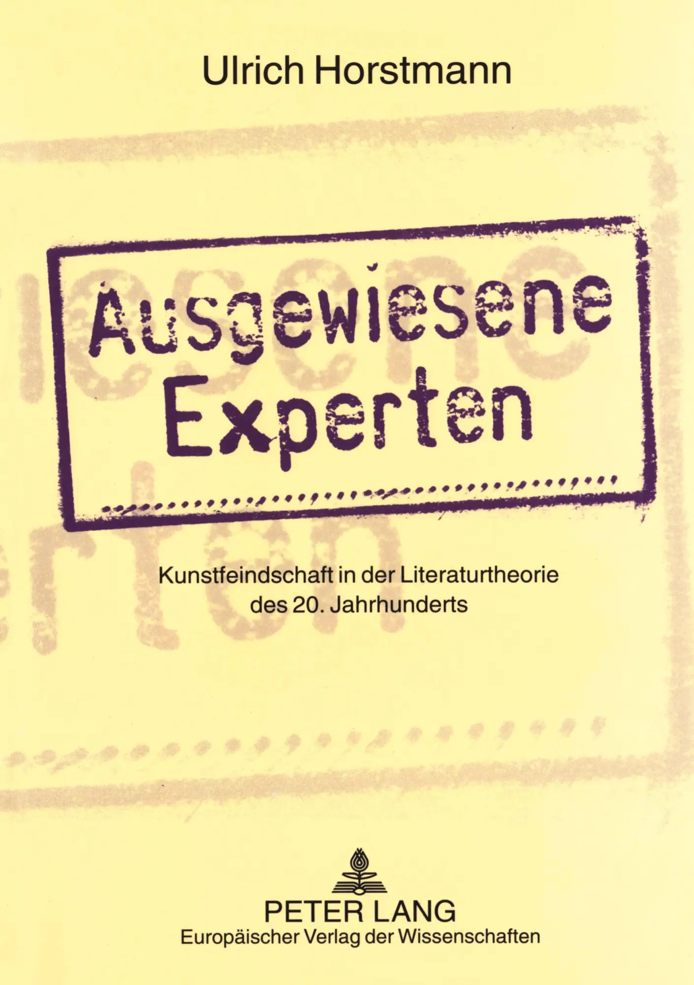 Cover: 9783631508879 | Ausgewiesene Experten | Ulrich Horstmann | Taschenbuch | 160 S. | 2003