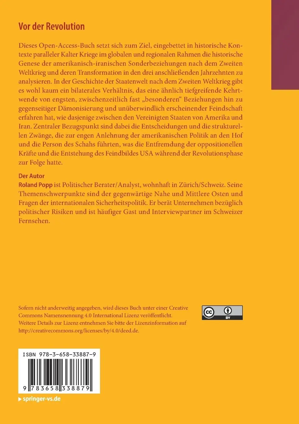 Rückseite: 9783658338879 | Vor der Revolution | Roland Popp | Taschenbuch | ix | Deutsch | 2021