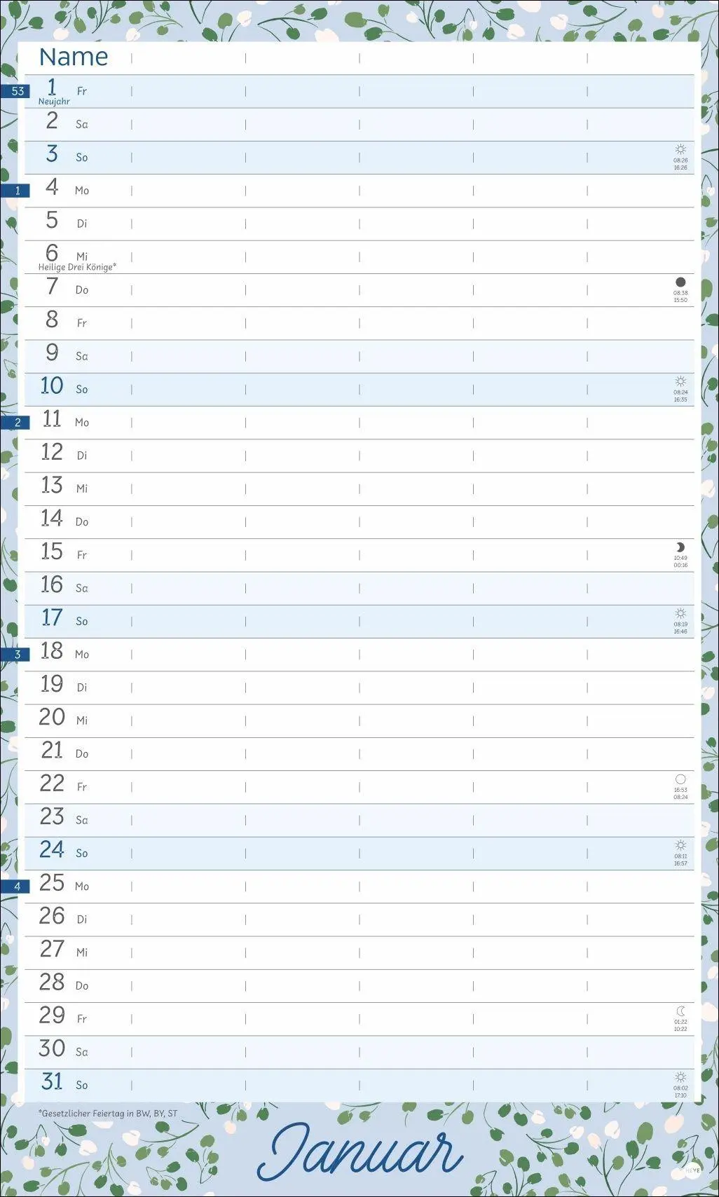 Bild: 9783756418879 | Deko-Familienplaner mit Tasche Flower Time 2027 | Kalender | 15 S.