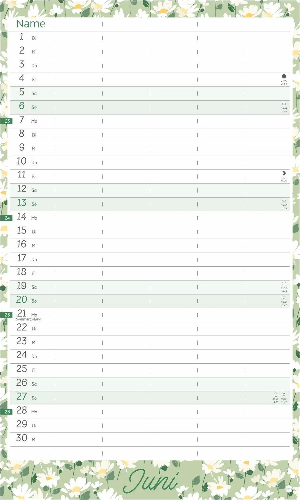 Bild: 9783756418879 | Deko-Familienplaner mit Tasche Flower Time 2027 | Kalender | 15 S.