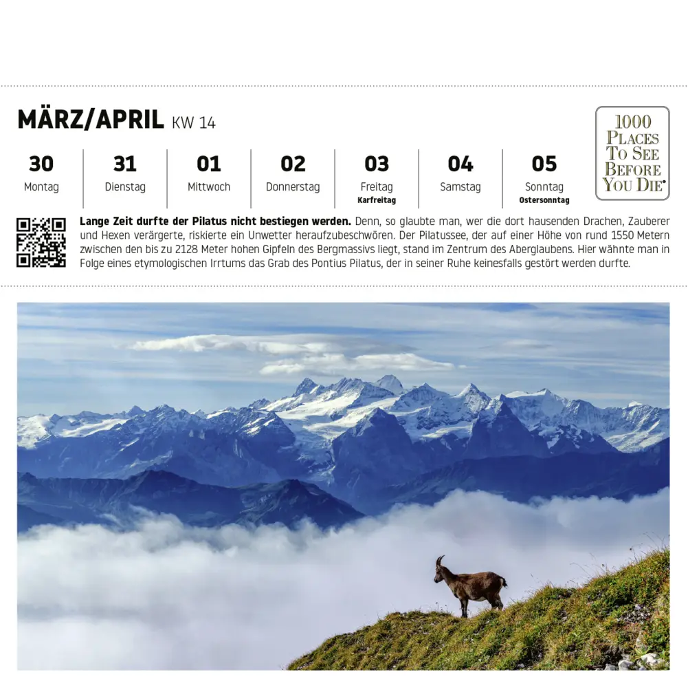 Bild: 9783961418879 | 1000 Places to See Before You Die - Schweiz Postkartenkalender 2026...