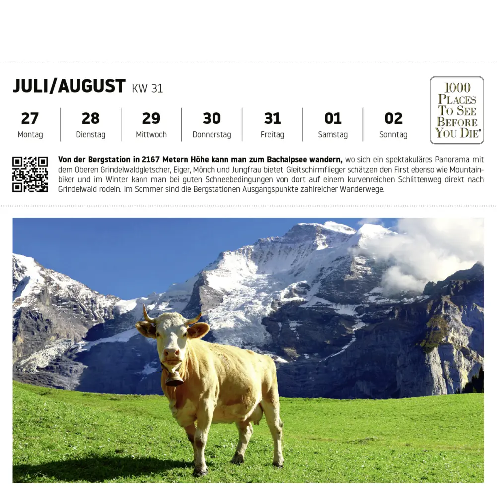 Bild: 9783961418879 | 1000 Places to See Before You Die - Schweiz Postkartenkalender 2026...
