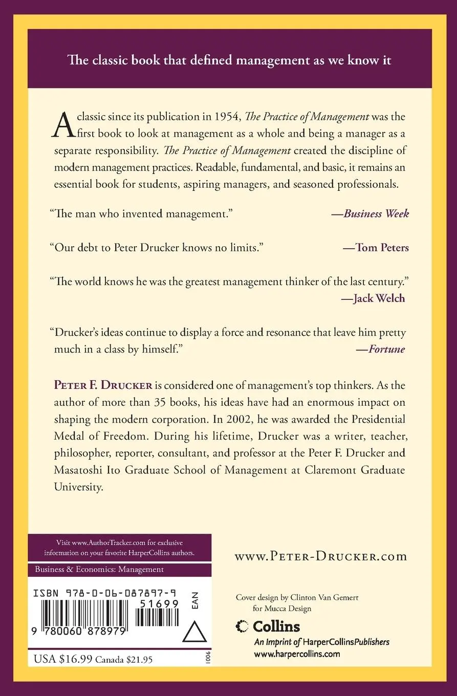 Rückseite: 9780060878979 | The Practice of Management | Peter F Drucker | Taschenbuch | Englisch